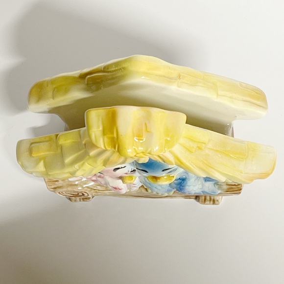 Rare Vintage Lefton Lovebirds in Bird House Napkin Holder. - Picture 7 of 9